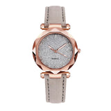 Casual Women Romantic Starry Sky Wrist Watch Leather Rhinestone Designer Ladies Clock Simple Dress Gfit  Montre Femme@50