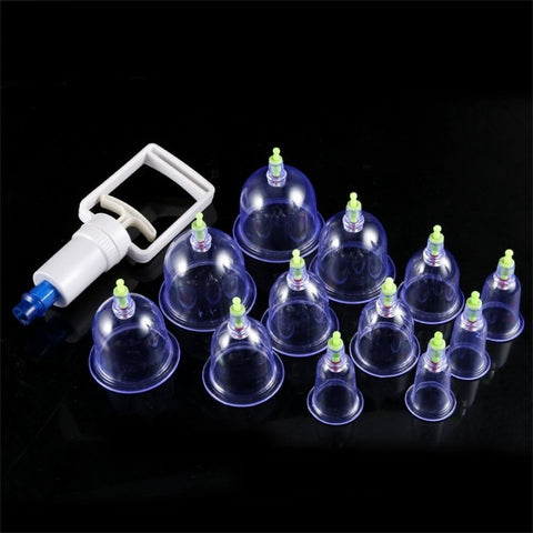 12 Cups Chinese Medical Vacuum Cans Cupping Cup Cellulite Suction Cup Therapy Back Body Anti-cellulite Massage