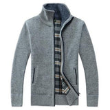 Autumn Winter Sweater Men Thick Warm Fleece Cardigan Men Turtleneck Windbreaker Casual Knitted Wear M-XXXL Men Sweater