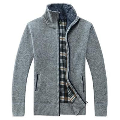 Autumn Winter Sweater Men Thick Warm Fleece Cardigan Men Turtleneck Windbreaker Casual Knitted Wear M-XXXL Men Sweater