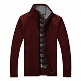 Autumn Winter Sweater Men Thick Warm Fleece Cardigan Men Turtleneck Windbreaker Casual Knitted Wear M-XXXL Men Sweater