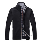 Autumn Winter Sweater Men Thick Warm Fleece Cardigan Men Turtleneck Windbreaker Casual Knitted Wear M-XXXL Men Sweater