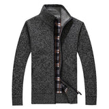 Autumn Winter Sweater Men Thick Warm Fleece Cardigan Men Turtleneck Windbreaker Casual Knitted Wear M-XXXL Men Sweater