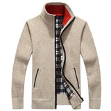 Autumn Winter Sweater Men Thick Warm Fleece Cardigan Men Turtleneck Windbreaker Casual Knitted Wear M-XXXL Men Sweater