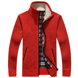 Autumn Winter Sweater Men Thick Warm Fleece Cardigan Men Turtleneck Windbreaker Casual Knitted Wear M-XXXL Men Sweater