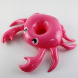 PIKAALAFAN Mini Inflatable Cup Holder Small Flamingo Floating Crab Cute Cartoon Animal Fruits Toy Pool Bathing Party Decoration