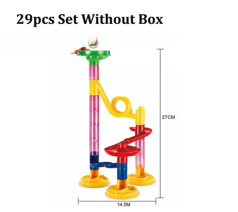 29/80/105pcs Set DIY Construction Marble Race Run Track Building Blocks Kids Maze Ball Roll Toys Christmas Gift